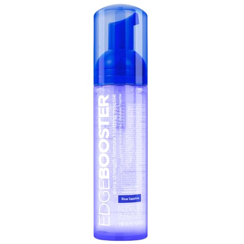 Style Factor EDGE BOOSTER Extra Strength Setting Mousse Travel Size – Frizz Control, Extra Volume, and Conditioning – 2.5oz Morganite Mousse for Curly Hair