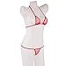 LinvMe Women's Sheer Mesh Micro Bikini G-String Thong One Size Red