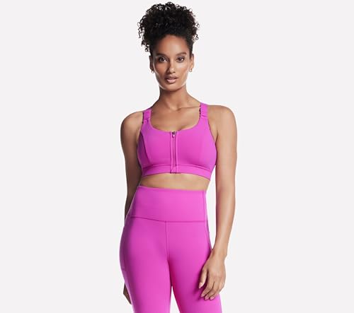 Skechers Women's Go Walk Zip Front Bra Pink L