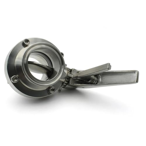 Vanne papillon sanitaire 76mm ferrule 91 inox 304 robuste avec poignée gâchette - 5