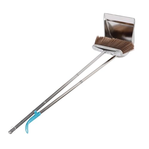 SEWOART 1 Set Stainless Steel Trash Shovel Heavy Duty Dustpan House Sweeping Broom Heavy Duty Floor Sweeper Lobby Dustpan Dust Pan and Broom Indoor Broom and Dust Pans Patio Broom Silver