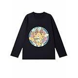 [GDGENMG] ロングTシャツ 妖怪ウォッチ Tシャツ メンズ 長袖 綿100% 丸首 ロングスリーブ 秋服 トップス インナーシャツ カットソー ゆったり 柔らかい カジュアル 部屋着 XL