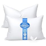 zibroges Goose Feather Bed Pillow King Size Set of 2 - Hotel Down Pillows for Sleeping, Soft 600 Thread Count Cotton Cover, Fluffy Support Surround Fill Polyester for Back, Stomach, Side Sleepers