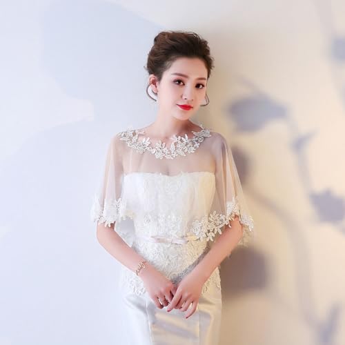 Women's Lace Wedding Shawl Bridal Transparent Wrap Shoulder Crop Top2
