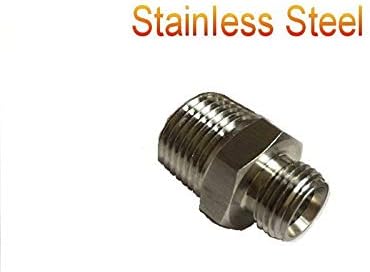 Miniatura 2 de Adaptador de montaje 1/4 "macho NPT a M16 x 1.5 M16X1.5 Macho Acoplamiento métrico Medidor de tubería de acero inoxidable