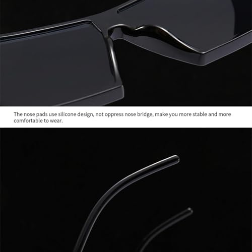 Lunettes de soleil oversize de luxe style vintage grande monture noire - 6