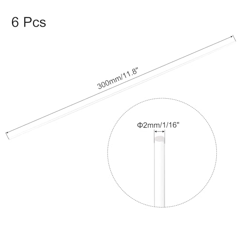 Image of MECCANIXITY 6pcs Acrylic Round Rods 5 /64 inch x 12 inch Clear Acrylic Dowel Rods Sticks Plastic Sticks Strip for DIY Crafts Lighting Gardening Decoration - 2mm x 300mm