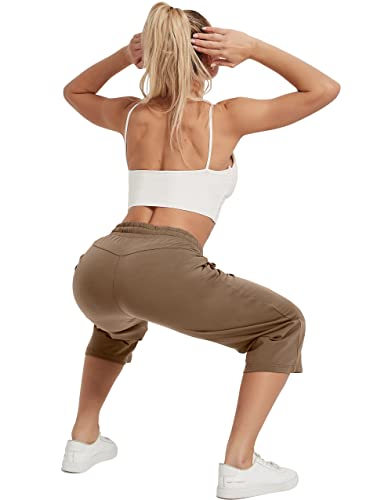 Image of SPECIALMAGIC Women Capri Pants Cotton Yoga Wide Leg Pajama Pants Capris Sweatpants Sports