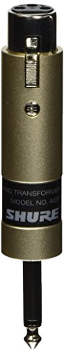 Shure Transformator A85F; niski Z, żeński XLR do High Z wtyczka do telefonu 1/4 cala