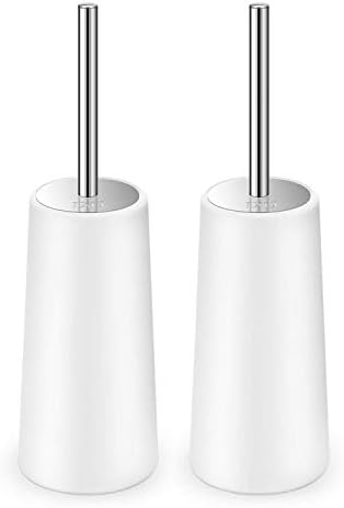 IXO Toilet Brush and Holder, 2 Pack Toilet Brush with 304 Stainless Steel Long Handle, Toilet Bowl Brush for Bathroom Toilet-Ergonomic, Elegant, Durable(Upgraded)