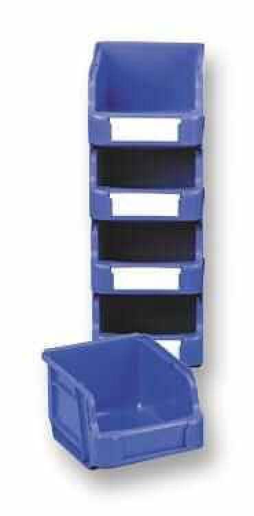 InterbinHigh Capacity Plastic Storage Bin, Blue Large - 130mm x 150mm x 253mm