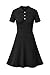 Arach&Cloz Womens Summer Polo Dresses 2025 Short Sleeve Cable Knit Fashion Old Money Clothes Business Work Office Casual A Line Sweater Dress Black XL