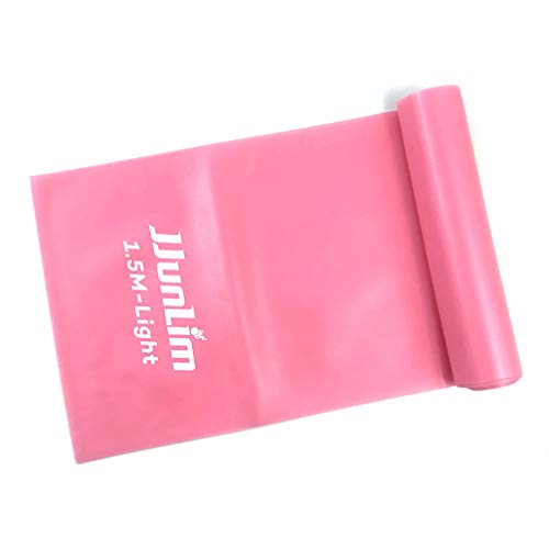 JJunLiM Latex-Free Bandes de résistance de Remise en Forme Bandes élastiques Extensibles Bande d'entraînement idéale pour Le Yoga Pilates,Gym à Domicile Workout ou physiothérapie (PINK) Cover