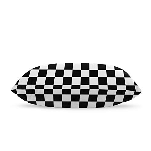 Black White Race Checkered Flag Girls Boys Pillowcases Pillows Covers Cases Bedroom Decor Decoration Rectangle Two Sides Printed 20X30 Inch Hotel,Cafe,Car,Sofa Throw Pillow Case Cushion Cover #TOP2