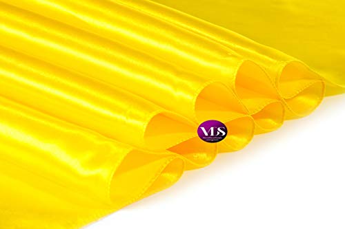 Vds Pack Of 30 Satin Table Runners Charmeuse Sateen Silk Centerpiece Cloth Linen For Wedding Birthday Graduation Engagement Ceremony Event Party Banquet Table Decoration (12X108 Inch)(Yellow) #TOP2