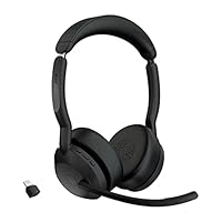 Jabra Evolve2 55 - schnurloses Stereo-Headset Air Comfort - Mikrofone mit Geräuschunterdrückung und ANC - für MS Teams Zertifiziert, mit Anderen Plattformen kompatibel - Schwarz
