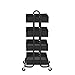 ECR4Kids-ELR-20702 4-Tier Metal Rolling Utility Cart - Heavy Duty Mobile Storage Organizer, Black