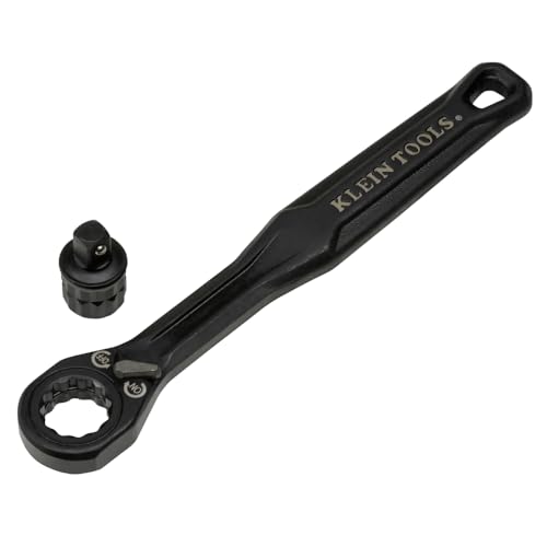 Image of KLEIN TOOLS 65301ADP KNECT (S) Pass Through Ratchet and 1 /4-Inch Socket Adapter Set, Compact and Comfortable Hand Tool, Backwards Compatible with 1 /4-Inch Square Drive Sockets
