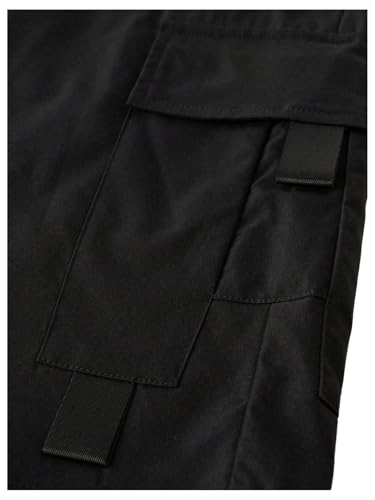 شورت كارجو كاجوال للرجال برباط خصر مطاطي وارجل واسعة وجيب قلاب من جورجليتر، لون اسود، مقاس L