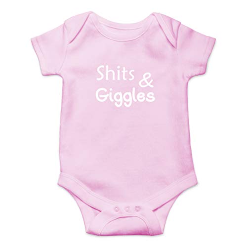 Image of AW Fashions Shit And Giggles Baby Bodysuit Funny Adorable Infant Outfit Newborn Unisex Boy Romper Clothing