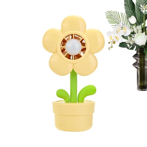 Portable Handheld Fan, 3 Speed Wind Blower, Flower Pot Fans with USB Rechargeable Night Light Feature, Mini Cooling Fans, Desk Fan with Cute Design, Home Use for Bedroom Car