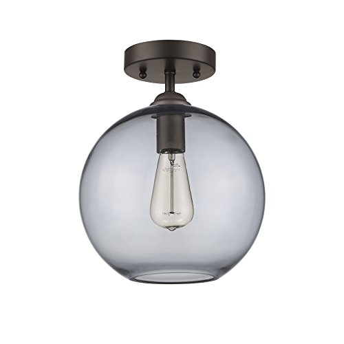 Flash Deals - 60% OFF Chloe Lighting CH854014SG10-SF1 Industrial Industrial-Style 1 Light Rubbed Bronze Semi-Flush Ceiling Fixture 10" Shade