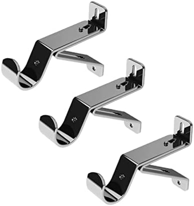 ABC Decor Heavy Duty 28mm Metal Curtain Pole brackets, Strong Metal brackets, Chrome (3)