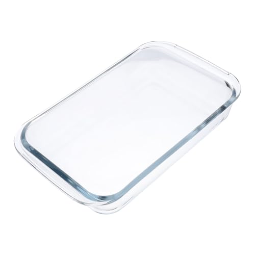 BIUDECO Fuente Horno de Vidrio Templado Resistente al Calor Bandeja Hornear Rectangular Ovalada para Microondas y Horno para Lavavajillas y Refrigerador Uso Doméstico y Cocina
