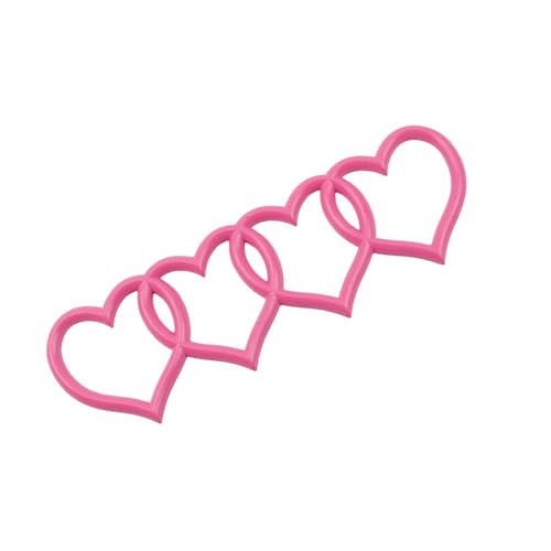 Image of 3D Love Heart Logo Rear Trunk Emblem, Self-Adhesive Car Badge Decal Sticker, Fashion Love Four Ring Audi Logo Emblem Modified, Car Exterior Decoration for Audi A3 4 5 6 8 Q3 5 7 (Pink)