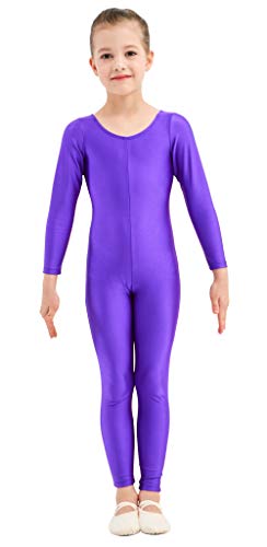 Image of Kepblom Girls Scoop Neck Long Sleeve Unitard Bodysuit Dancewear For Child