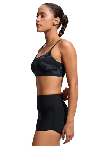 Image of CRZ YOGA D-DD Scoop Neck Bikini Tops | Removable Pads, Adjustable Spaghetti Straps, Swim, Bathing Suit Bra for Women