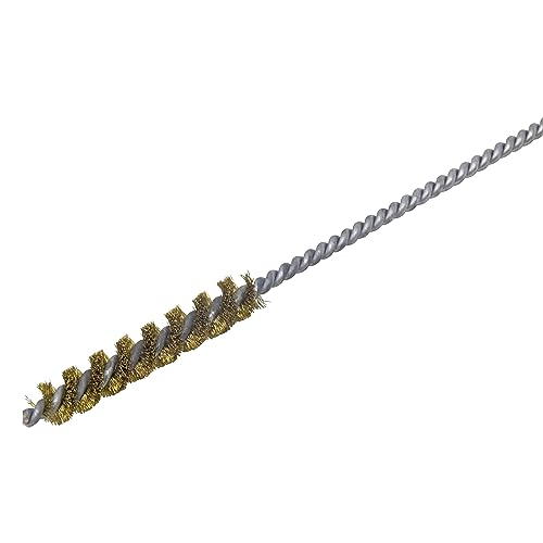 Image of Brush Research 84 Spiral Twist Brush, Brass, Single Stem, 3 /8 inch Diameter, 0.005 inch Wire Diameter, 6 inch Shank Length, 8 inch Length, Hand Brush (Pack of 12)