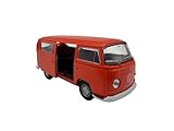 Dromader Welly Modellauto VW Bus T2 1972 Oldtimer Miniatur Auto Maßstab 1:39 rot