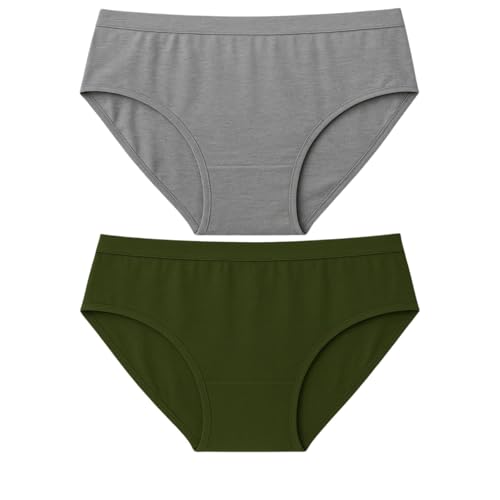 Image of Women's Soft Cotton Mid-Rise Bikini Briefs | Pack of 2 | Seamless Feel | Stretchable & Breathable Everyday Underwear | Comfortable Fit