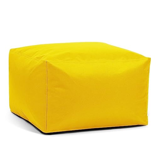 Pouf Quadrato Impermeabile Poggiapiedi Con Rivestimento Poggiapiedi Senza Imbottitura Pouf Da Giardino For Esterni Pouf Pouf Puff Salon Sedile Da Terra Futon Sgabello Panca(Yellow,3XL-65x65x40cm-cover