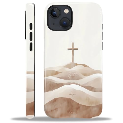 Coque iPhone 15 protection durable contre les chutes et chocs motif croix chrétienne