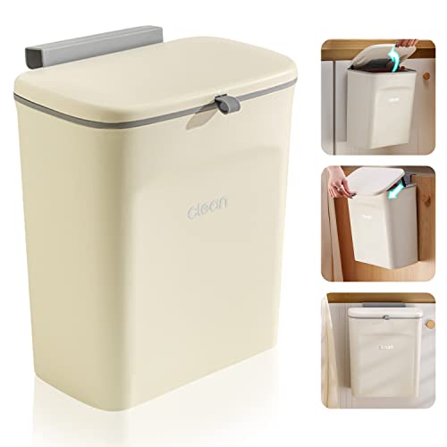 Accmuzzy Küchenabfalleimer,9 L Camping Mülleimer,Hängender Mülleimer Küche mit Deckel für Badezimmer/Schlafzimmer,Mülleimer Wohnwagen,Komposteimer für Küche(Cream) Accmuzzy Küchenabfalleimer,9 L Camping Mülleimer,Hängender Mülleimer Küche mit Deckel für Badezimmer/Schlafzimmer,Mülleimer Wohnwagen,Komposteimer für Küche(Cream)