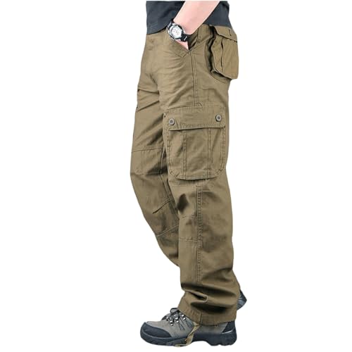 WENKOMG1 Tactical Pants for Men Cotton Blend Multi Pockets Multi Functional Retro Style Outdoor Military Work Pants2