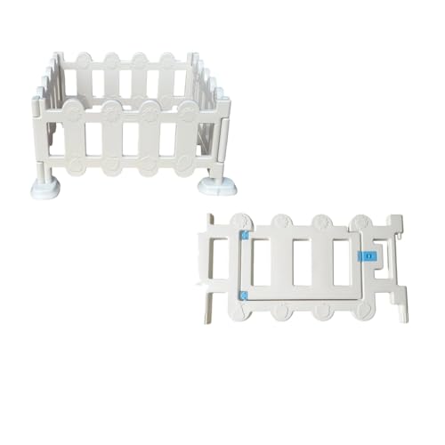 White Soft Play Decorative Fence Panels with Gate – Indoor/Outdoor Play Area Border.
