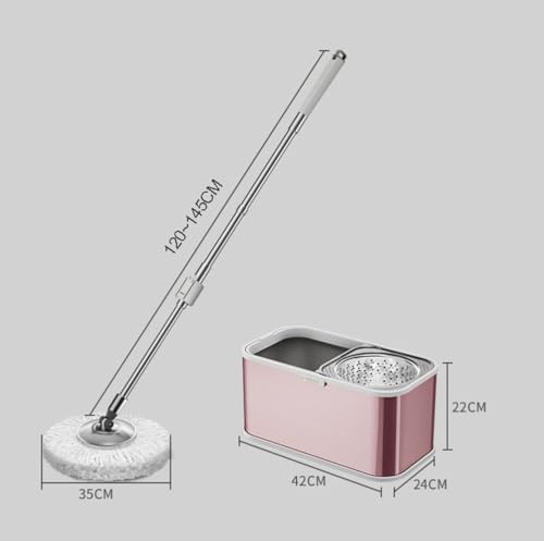 Eficiente sistema de cubo giratorio con escurridor, solución duradera de limpieza de suelos, incluye 3 recambios de repuesto, ideal para uso doméstico, fácil de usar y de larga duración