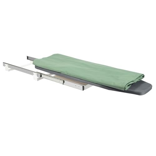 KANBCNG Tabla de planchar plegable, 80 x 29,5 x 12 cm, capacidad de carga 45 kg, tabla de planchar integrada, rotación de 180°, tabla de planchar, fijación para armario, tabla de planchar gris