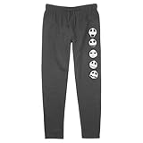 Junior's The Nightmare Before Christmas Jack Expressions Jogger Sweatpants - Charcoal Heather - Medium