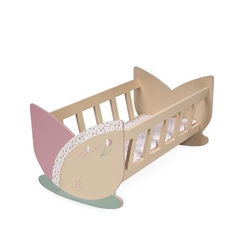 DE CUEVAS TOYS- Cuna Muñecas, Color Rosa, Grande (55174)