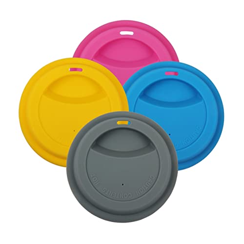 PRETYZOOM Reusable Drink Cup Lids 8 Pack Silicone Cup Cover Hole for Air Water Bottle Lid Stylish for Everyday Use