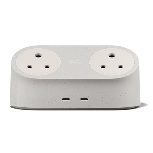 Image of DailyObjects Loft Charging Station - 2 Type-C Ports - 65W, 2 Type-D Ports - 2500W, 5ft Long Cable, Compatible with All Devices, Supports Laptop Charging for Office, Home Appliances, GaN5 - White