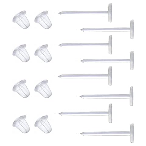 Clear Earrings for Work,300 Pairs Clear Stud Earrings and Earring Backs Cover