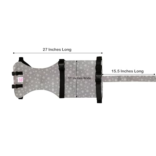 Image of Portable Baby Chair Strap - Travel Dining Seat Cover for Babies & Toddlers | Portable Baby Chair for Travel | Compact, Foldable Baby Seat Cover - Grey Star