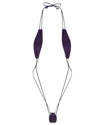 FEESHOW Women Sexy Weeny Sling Shot Micro Mini Bikini Thong One-Piece Teddy Purple One Size
