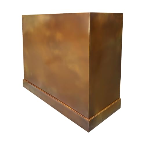 Image of SINDA Wall Mount Range Hood with Internal Motor, Lighting and Baffle Filter, 48 inchW x 24 inchH, Wall Mount, Fired Brass Color, In Stock