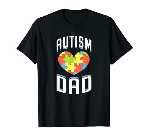 Autismo Papá Corazón Puzzle Autismo Día Concientización Idea Regalo Amor Camiseta